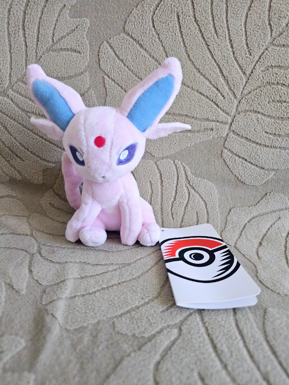 Pokemon Espeon Plush Light Pink with Blue Ear Accents